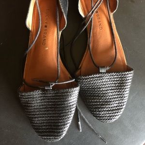 Black Lucky Brand Sandals with Ankle Wrap